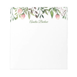 Tulips und Greenery Personalisiert Notepad Notizblock