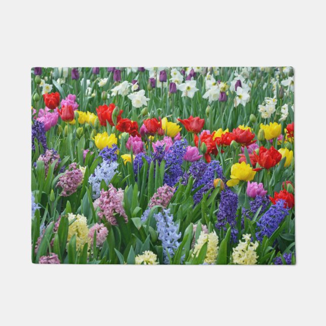 Tulips und hyacinthische Blume Fußmatte (Vorderseite)