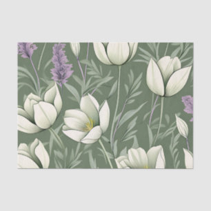 Tulips und Lavendel auf grün Seidenpapier