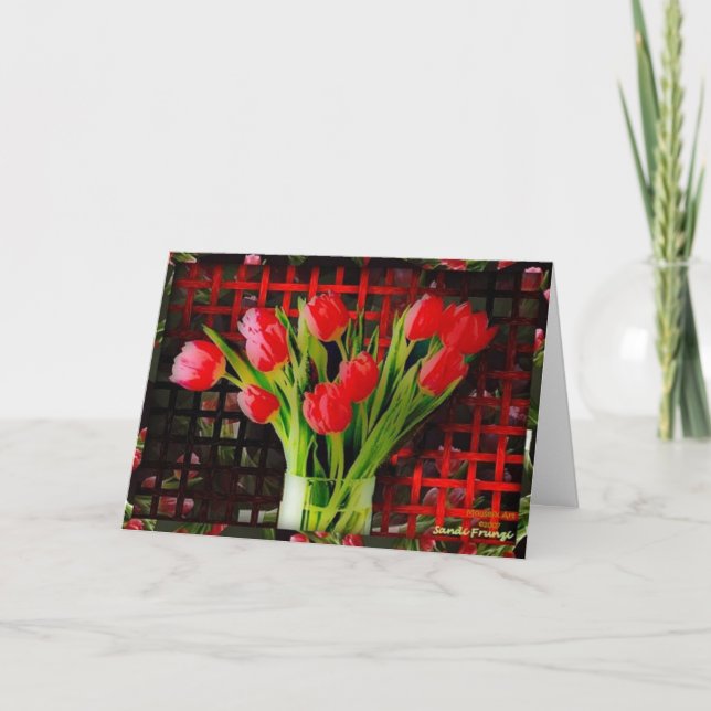 Tulips Valentine Card (Großdruck) Feiertagskarte (Vorderseite)