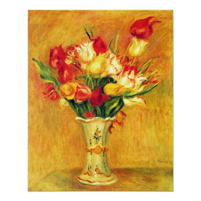 Tulips von Pierre Renoir, Vintager Impressionismus Poster (Vorderseite)