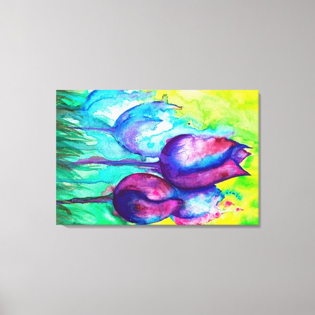 Tulips Wasserfarbe auf Leinwand (Vorderseite)