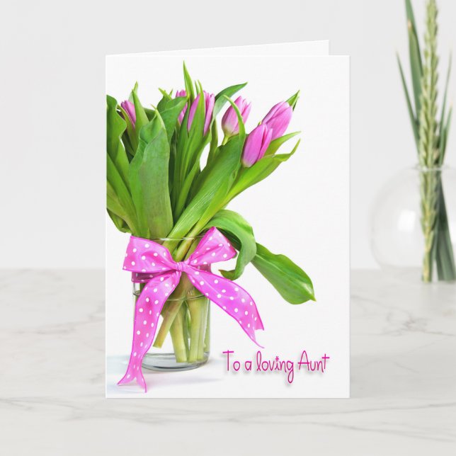 Tulips zum Geburtstag für Tante Karte (Vorderseite)