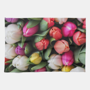 Tulissen Farbige Blume Osterfrühling Geschirrtuch