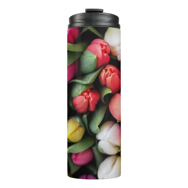 Tulissen Farbige Blume Osterfrühling Thermosbecher (Vorderseite)