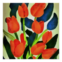 Tulissen in kräftigen Farben Rote Blumen Kunst