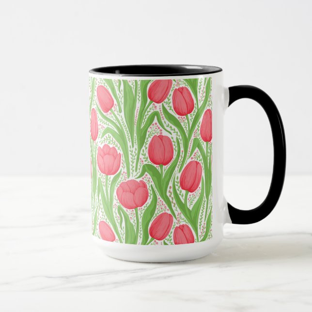 Tulissen in Rot und Grün Tasse (Rechts)