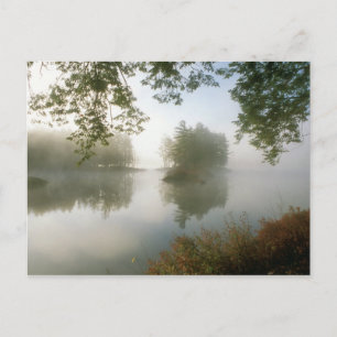Tully Lake Herbst Morning Fog Postkarte