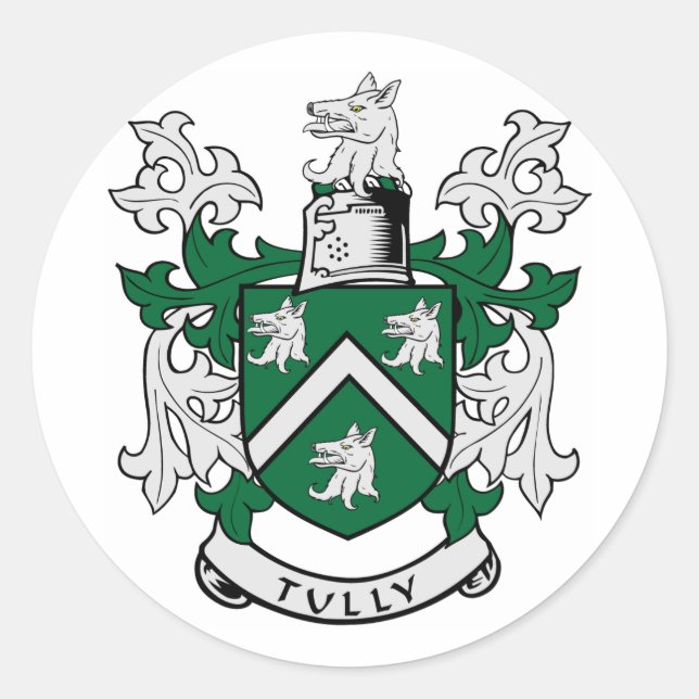 TULLY-Wappen Runder Aufkleber (Vorderseite)