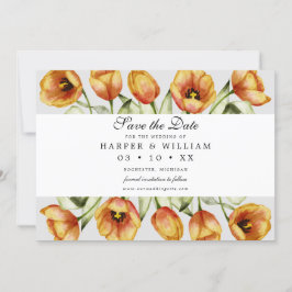 Tulpe Aquarellblumen Save the Date Karte
