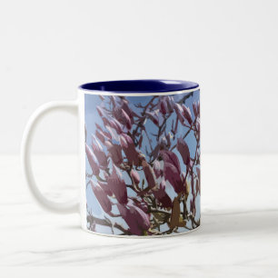 Tulpe-Baum-/Saucer-Magnolien-Blüten Zweifarbige Tasse
