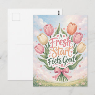 Tulpe : Ein Neuanfang fühlt sich gut an Postkarte