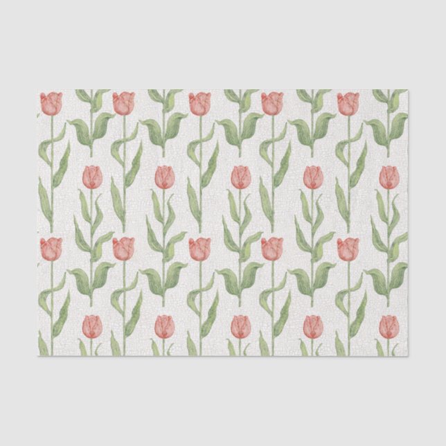 Tulpe-Garten-Muster Seidenpapier (Vorderseite)