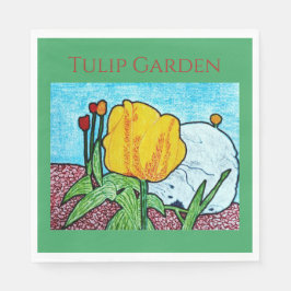 Tulpe im Garten  Serviette