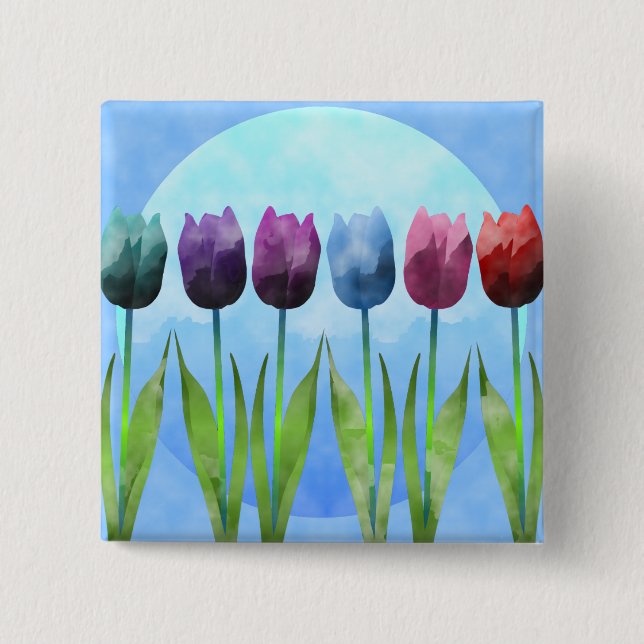 Tulpe-Knopf Button (Vorderseite)