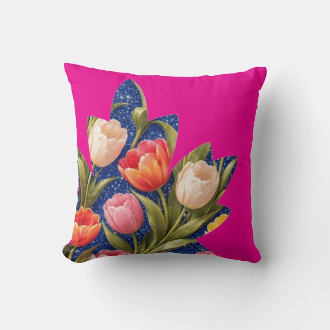 Tulpe Pink Kissen (Vorderseite)