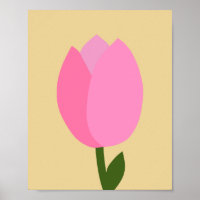 Tulpe Rosa und Gelbe Blume