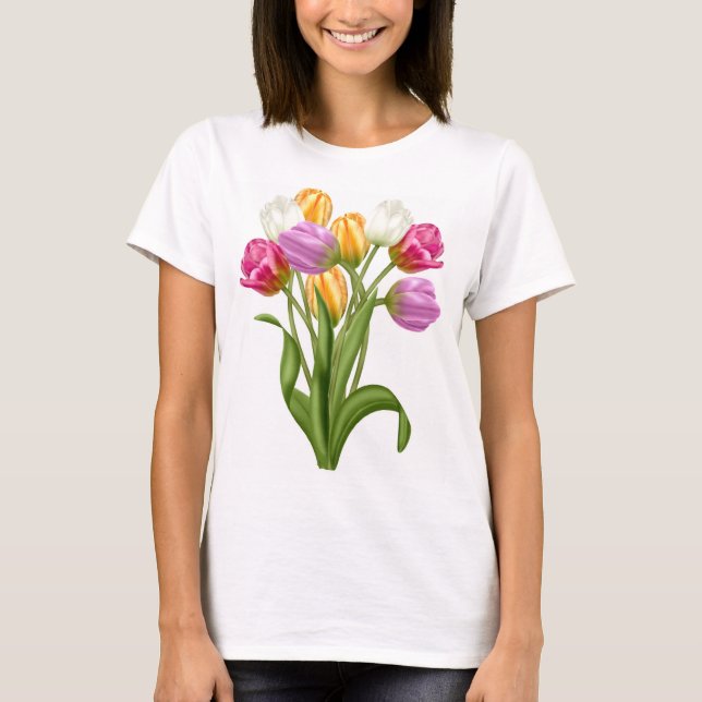 Tulpe-T-Shirt für Frauenfrühlings-Blumen T-Shirt (Vorderseite)