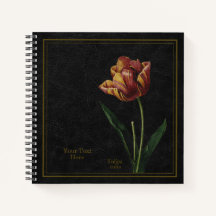 Tulpe (Tulipa culta) Schwarzes Notizbuch