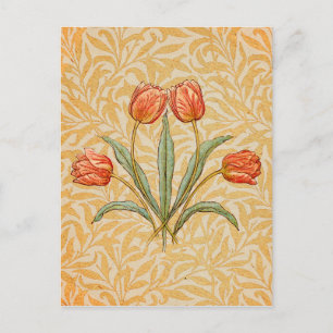 Tulpe Vintage Koralle Rustikal Verspielte Schwünge Postkarte