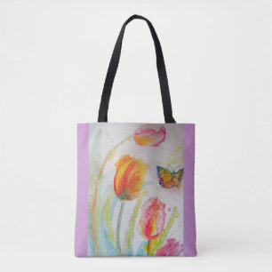 Tulpen-Aquarell-Blumen-Blumentasche Tasche