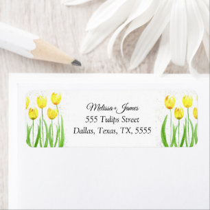 Tulpen Aquarell Hochzeit Rücksendeadresse