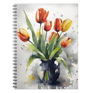 Tulpen - Aquarellblumen Notizblock