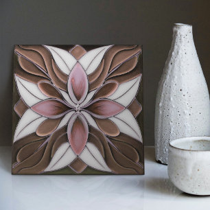 Tulpen auf keramischer Fliese in Art Nouveau