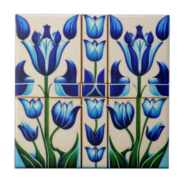 Tulpen auf Mosaik Art Nouveau Keramik Tile Fliese