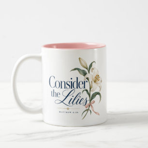 Tulpen betrachten Christliche rosa Akzent-Tasse Zweifarbige Tasse