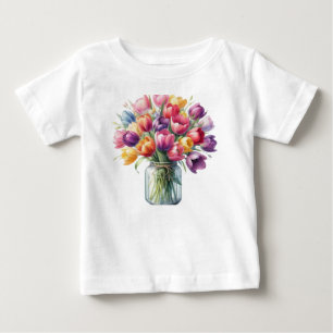 Tulpen-Blumenvase Baby T-shirt