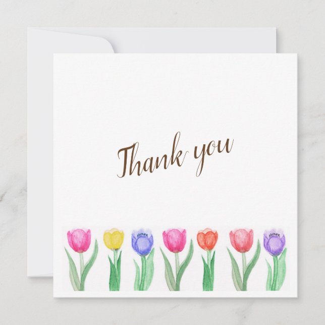 Tulpen danken Ihnen zu kardieren Dankeskarte (Vorderseite)