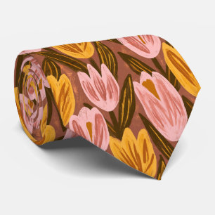 Tulpen-Druck Herren Minimalistische Hochzeit Krawatte