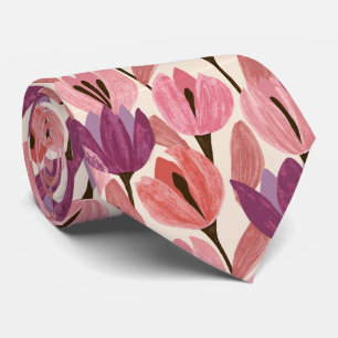 Tulpen-Druck Vater Bräutigam Empfang Hochzeit  Krawatte