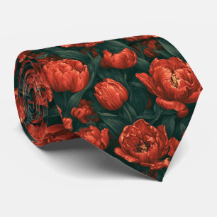 Tulpen-Druck-Verlobung Boho-Hochzeit Krawatte
