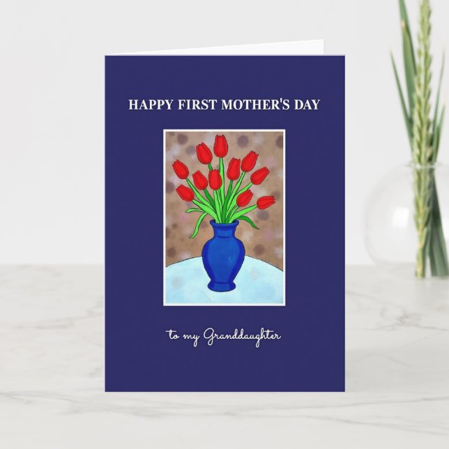 Tulpen Erster Muttertag Karte (Vorderseite)
