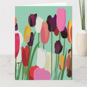 Tulpen Farbige Blume Florale Tulpen-Grußkarte Karte
