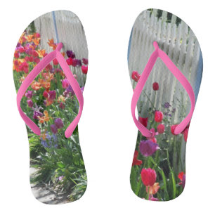 Tulpen-Flops-Gartenzaun-Foto Flip Flops