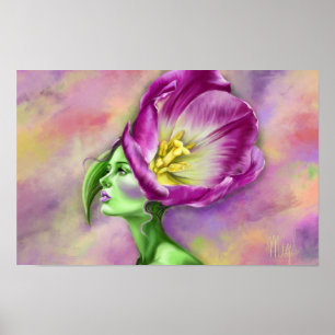 Tulpen-Frau Poster
