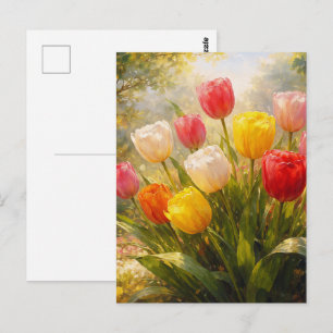 Tulpen Garten - Malerischer Stil Postkarte