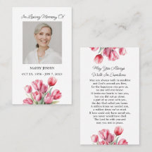 Tulpen-Gedenkfoto-Trauergebetskarte