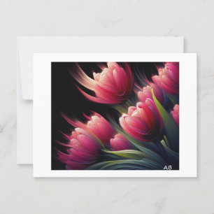 Tulpen gegen Schwarz, Postkarte