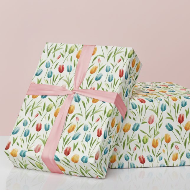 Tulpen-Geschenkpapier Geschenkpapier (cute colorful spring tulip garden gift wrap wrapping paper for birthdays, baby showers, mothers day)