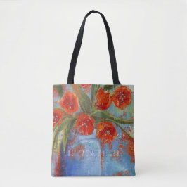 "Tulpen im blauen Vase" rote BlumenTaschentasche Tasche