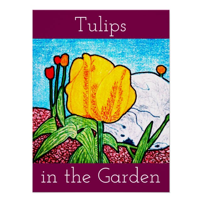 Tulpen im Garten Poster (Vorderseite)