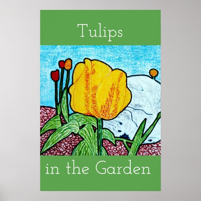 Tulpen im Garten Poster (Vorne)