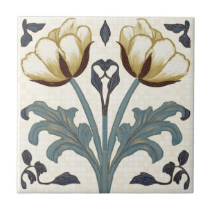 Tulpen im Jugendstil Fliese