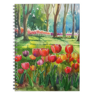 Tulpen im Park Notizblock