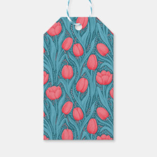 Tulpen in Blau und Rot Geschenkanhänger