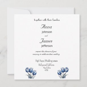 Tulpen in Delfter Blau anpassbar Save The Date